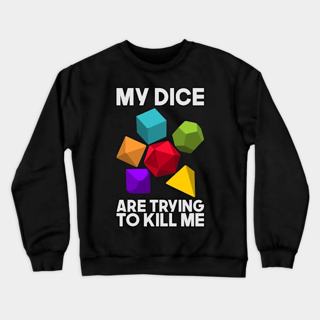 D20 Dice Tabletop RPG Roleplay Gamer Nerd Gift Crewneck Sweatshirt by Schimmi